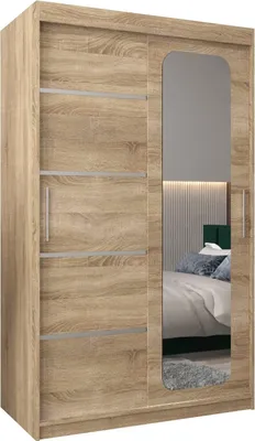 Produktbild von MEBLE KRYSPOL Promo 2120 Schlafzimmerschrank zwei Schiebetüren - Sonoma