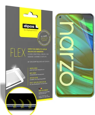 Produktbild von 3x Schutzfolie für Oppo Realme Narzo 20 Pro Folie, 100% Displayabdeckung, dipos Flex