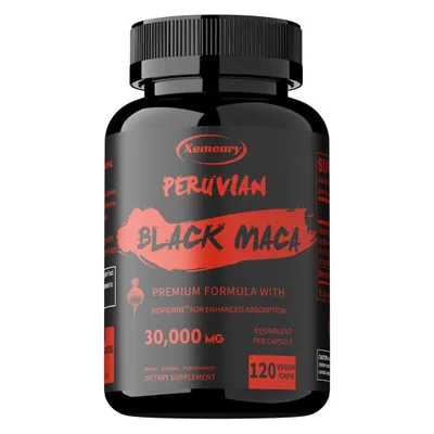 Immagine prodotto di Maca nera peruviana 30000 mg (120 capsule) Integratore alimentare, resistenza, energia, forza, vigore, muscoli, salute sessuale, salute maschile