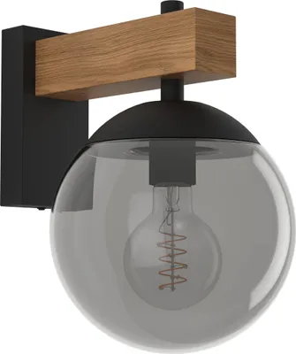 Produktbild von BUFALATA Wand-/Deckenleuchte Lampe Beleuchtung - L20 x H29 x AL27,5 cm - schwarz, braun - IP44