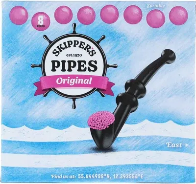 Produktbild von Malaco Skipper's Pipes, Lakritz-Pfeifen, 8 x 17 g = 136 g
