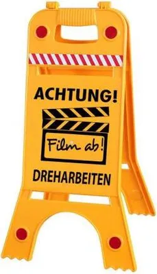 Produktbild von Warnaufsteller Dachaufsteller - Achtung  Film ab  Dreharbeiten - Gr. ca. 28 x 64cm - 308553-3