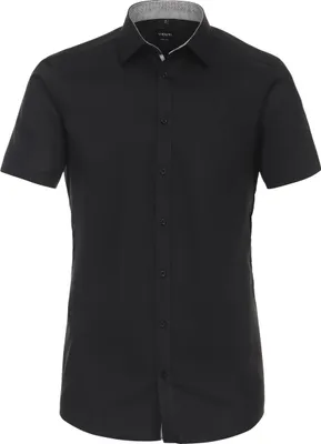 Produktbild von VENTI Herren Businesshemd Kurzarm Kent Body-Fit Schwarz 39