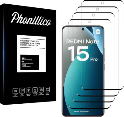 Produktbild von Hartglas für Xiaomi Redmi Note 15 PRO 4G [4 Stück] Displayschutzfolie Screen Protector Film Anti-Kratzer Glas Resistant Phonillico®