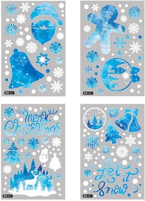 Produktbild von Weihnachtsfenstersticker schnee Weiss 4-teilig