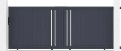 Produktbild von Schiebetor aus aluminium 3,5m GIONA H.140cm grau