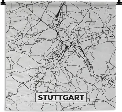 Produktbild von MuchoWow® Wandteppich Wandbehang Deutschland - Stadtplan - Stuttgart - Karte 150x150 cm Tapisserie Dekoration Wandtuch - Wohnaccessoires - Modernes