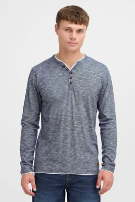 Produktbild von SOLID SDBelagos Herren Longsleeve Langarmshirt Shirt mit Grandad-Ausschnitt 100% Baumwolle Regular fit