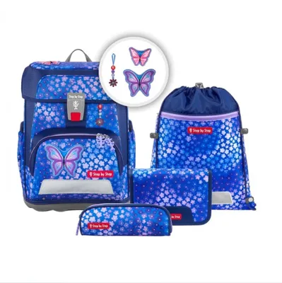 Immagine prodotto di Step by Step zaino della scuola Cloud Schulranzen-Set 5 -pezzi Butterfly Maja blu scuro