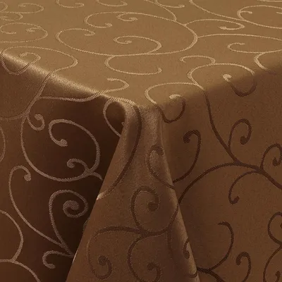 Obrázek produktu pro Obdélníková ubrus Jacquard, 140x100 cm, hnědá, omyvatelná, polyester
