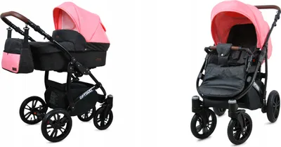 Produktbild von BabyLux® Optimal | 2in1 Kinderwagen Set | Black Coral | Kombikinderwagen | Kinderwagenset | Bugg