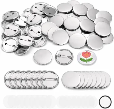 Imagen del producto de Botones en blanco de 32 mm, 100 unidades, de metal, para la fabricación de botones personalizados
