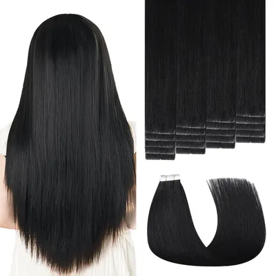 Image de Extensions de cheveux Echthaar, 35 cm, noir profond, 30g, qualité Remy
