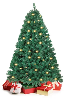Produktbild von ISOISL Weihnachtsbaum 120cm künstlicher Tannenbaum mit 150 LED, 340 Spitzen, Kunsttanne mit 8 Lichtmodi und Metallständer