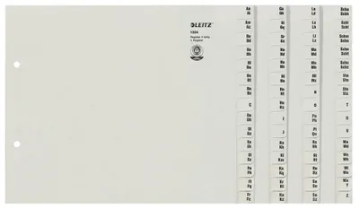 Produktbild von LEITZ Tauenpapier Register A-Z für 4 Ordner grau 60-teilig DIN A4 Überbreite