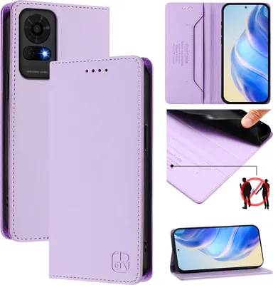 Produktbild von Lederhülle für TCL 50 LE Hülle Flip Brieftasche Kartenfächern Ständer Schutzhülle Violett