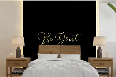 Produktbild von MuchoWow® Fototapete für Wohnzimmer oder Schlafzimmer Wandtapete Vinyl Motivtapete Zitate - Selbstvertrauen - Gold - 220x220 cm - Tapeten