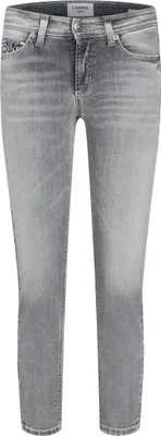 Produktbild von Cambio Damen Jeans mit figurbetonter Passform in einfarbigem Grau