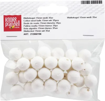 Produktbild von 5X KNORR prandell 212660156 Wattekugel, weiß, 35 Stück