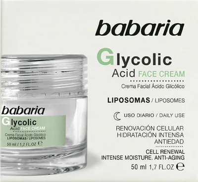 Obrázok produktu pre Babaria Obnovujúci krém na tvár s kyselinou glykolovou 50ml