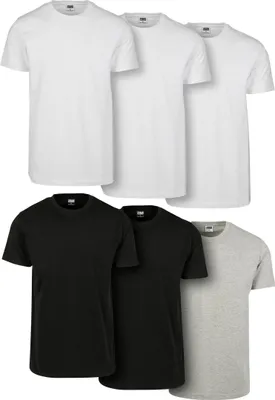 Obrázok produktu pre Urban Classics TB2684C | Basic Tee 6-Pack Pánske tričko - Farba: wht/wht/wht/blk/blk/gry - Veľkosť: S