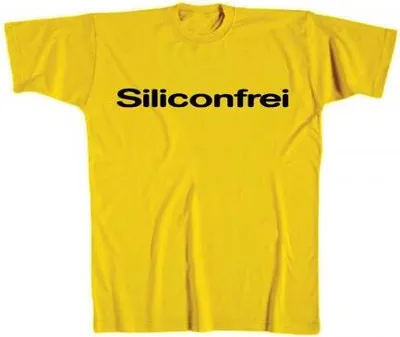 Produktbild von T-Shirt uni mit Aufdruck - Siliconfrei - 09506 gelb - Gr. S-XXL Größe - L