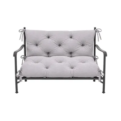 Obrázok produktu pre VBChome, banketka, 120 cm, s opierkou, výplň z polyesterových vlákien a peny, mäkká, prešívaná, ľahko sa udržiava (šedá, 120 x 90 x 10 cm)