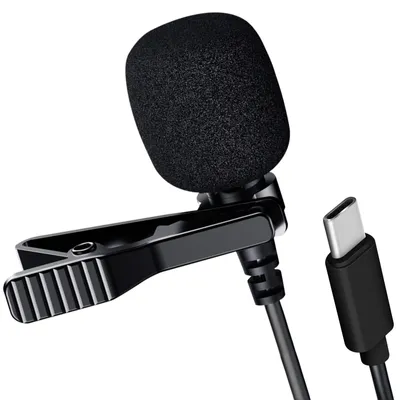 Immagine prodotto di Microfono a cravatta con cancellazione del rumore, connessione USB-C, LinQ - Nero