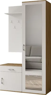 Produktbild von Masseno Garderobe-Set VENTO 100/180,5/35 cm Modern Garderobenschrank Eiche Artisan