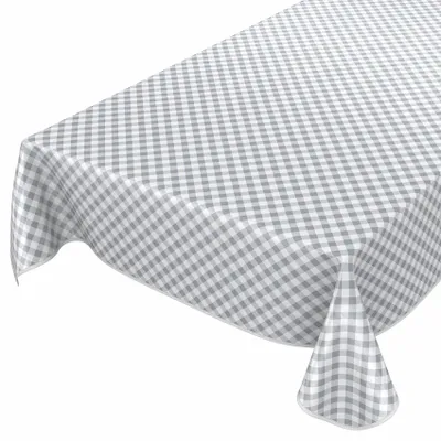 Produktbild von ANRO Karo Klassik Grau 140x140cm Wachstuch Tischdecke mit Saum