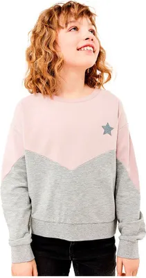Produktbild von Name It Vibba Short Boxy Sweatshirt Grau,Rosa 4 Years Mädchen Grau,Rosa 4 Years