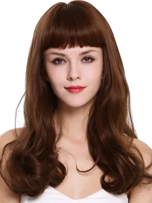 Produktbild von WIG ME UP Perücke lang wellig Pony Kastanie Braun C8140-8/30