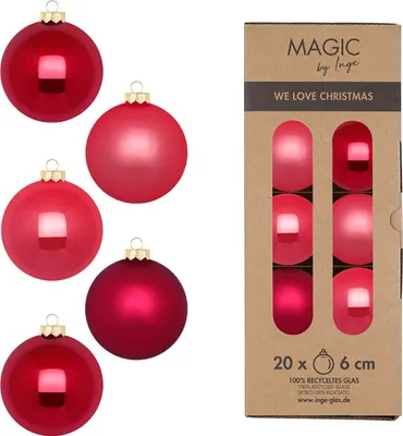 Produktbild von Weihnachtskugeln Glas 6cm 20 Stück - Gentle Pink