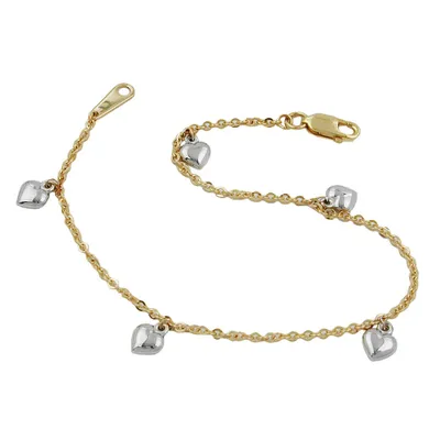 Produktbild von Armband, Ankerkette mit Herzen, 9Kt GOLD