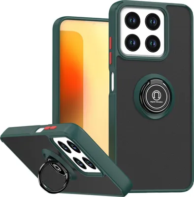 Produktbild von Hülle für ZTE Blade V70/Nubia V70/Axon 70 Matte Transluzent TPU Stoßfest Schutzhülle mit Ring Halter Ständer dunkelgrün