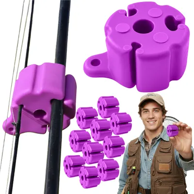 Immagine prodotto di Portacanna con palline in silicone per portacanna READY Canne da pesca per il fissaggio dell'attrezzatura Cinghia da cintura Confezione di cinture Portacanna viola 10 pezzi