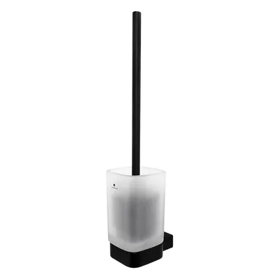 Image de Nimco Kibo - Brosse WC murale avec support, verre dépoli/noir mat Ki-14094CN-90