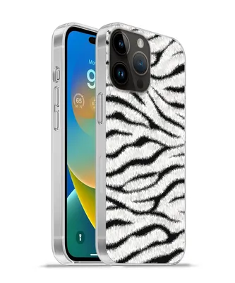 Produktbild von MuchoWow® Handyhülle Schutzhülle Hülle für Apple iPhone 14 Pro - Softcase Tiermuster - Zebra - Weiß Silikon Softcase Handy Hülle - Umschlag