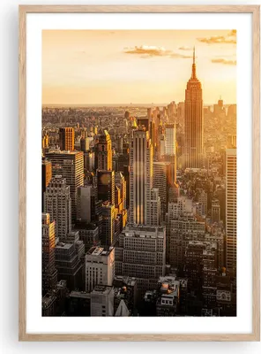 Produktbild von Gerahmtes Poster - Rahmen in heller Eiche - New York Wolkenkratzer Manhattan - 50x70 cm - Wand Bild - Wanddeko - Wandbilder - Wandposter - Bilderrahmen - Bilder - Kunstdruck - P2NPA50x70-2672