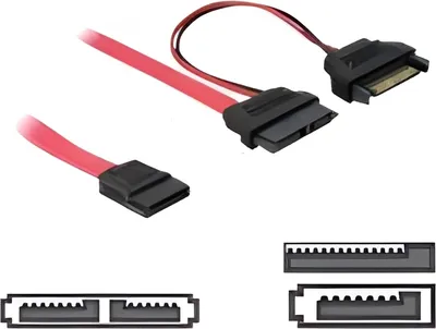 Immagine prodotto di Cavo DELOCK SATA-Slim 13pin -> SATA 7pin +SATA 15pin 0,50m