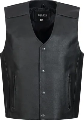 Immagine prodotto di PAULGOS gilet in pelle biker cowl club waistcoat chopper waistcoat 100% vera pelle - BW3