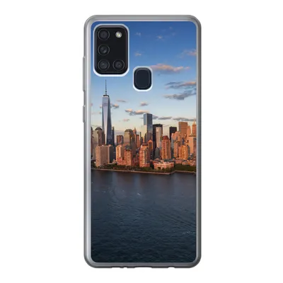 Produktbild von MuchoWow® Handyhülle Schutzhülle Hülle für Samsung Galaxy A21s New York - Skyline - Boot Silikon Softcase Handy Hülle - Hartschale