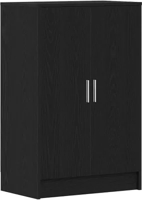 Image de vidaXL Armoire à chaussures noir imitation chêne 60x35x92 cm Bois composite