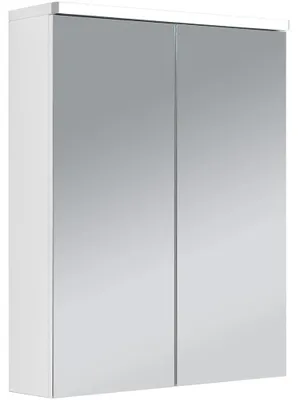 Zdjęcie produktu dla Szafka łazienkowa z lustrem i oświetleniem LED, biały mat, 55x70x16,5 cm