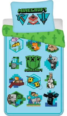 Imagen del producto de Minecraft, juego de sábanas suaves de algodón, 140x200 cm y 70x90 cm