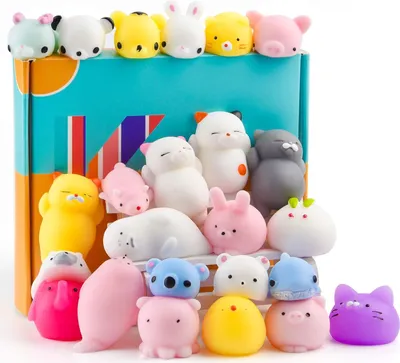 Produktbild von 25 Stück süße Squeeze Tierspielzeug Squishies Panda Katzenpfote Mini Soft Squeeze Stressabbau Spielzeug für Geburtstagsparty