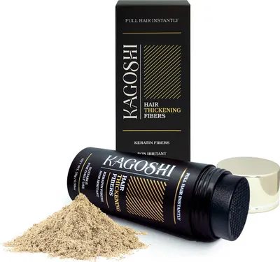 Obrázek produktu pro Kagoshi Keratinová vlasová vlákna 28 g – Světlá blond – zahušťování vlasů, zakrytí řídké pokožky hlavy, přirozený vzhled, optický objem vlasů