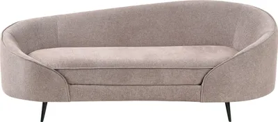 Produktbild von BELIANI Sofa Braun Stoff 2-Sitzer Oval Gebogen Dicke Polsterung mit Metallfüßen Schwarz Freistehend Retro Glamourös für Wohnzimmer Salon Flur Diele