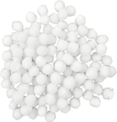 Obrázok produktu pre Polyesterové bambuľky 10 mm 120 ks - Loveart - biele
