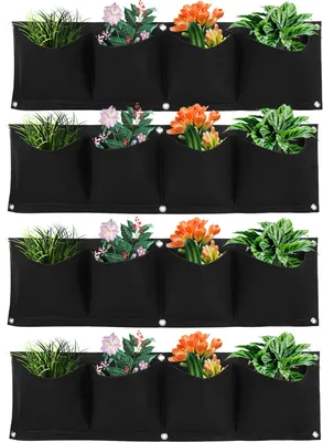Produktbild von Pflanztaschen aus Filz, wandmontiert, wiederverwendbar, abbaubar, fš¹r sonnenlichtoptimierte Pflanzen